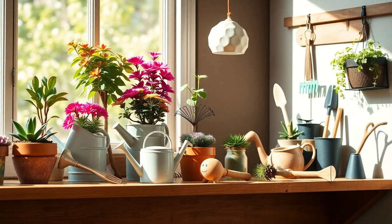 Accessoires de jardinage originaux pour plantes int&eacute;rieures