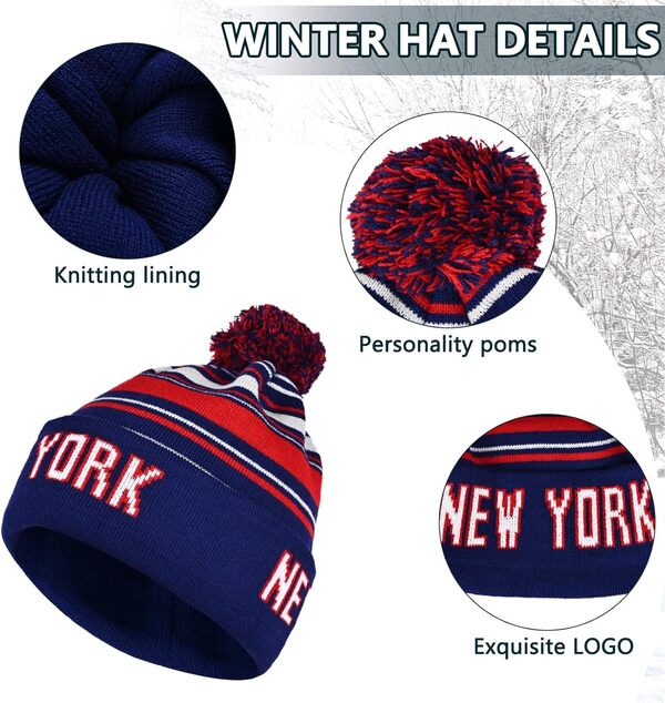 Bonnet d'hiver vintage classique en tricot avec gants chauds, écharpe, cadeaux pour hommes et femmes fans