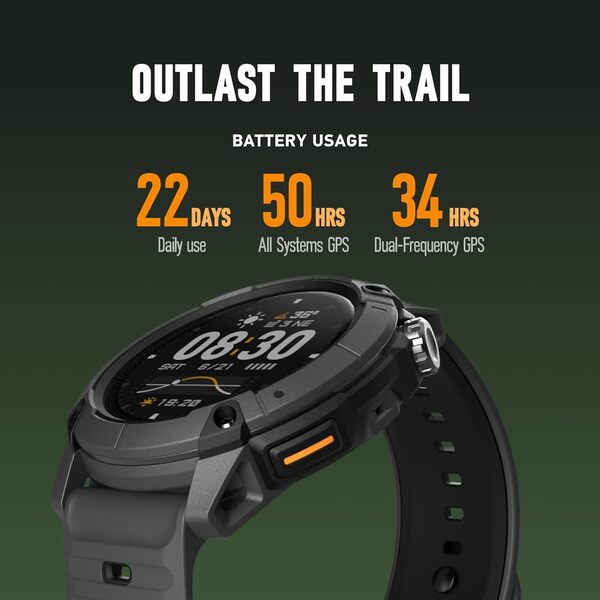 COROS Nomad Montre GPS Outdoor Robuste, écran MIP 1.3