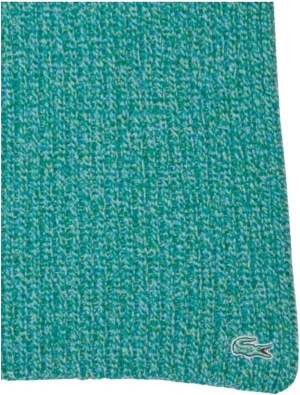 Lacoste Coffret bonnet et écharpe en laine côtelée chinée Ref Q44 vert