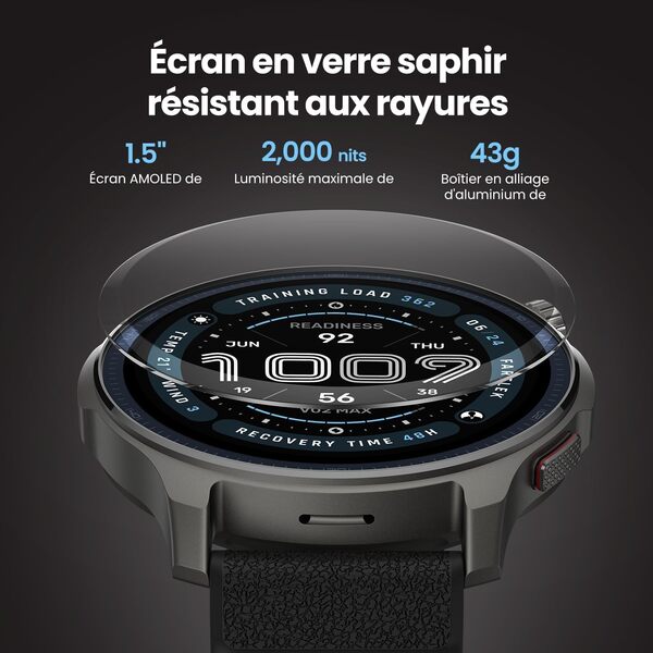 Amazfit Balance 2 Montre Connectée Homme 47mm, GPS, NFC, Écran AMOLED 1,5