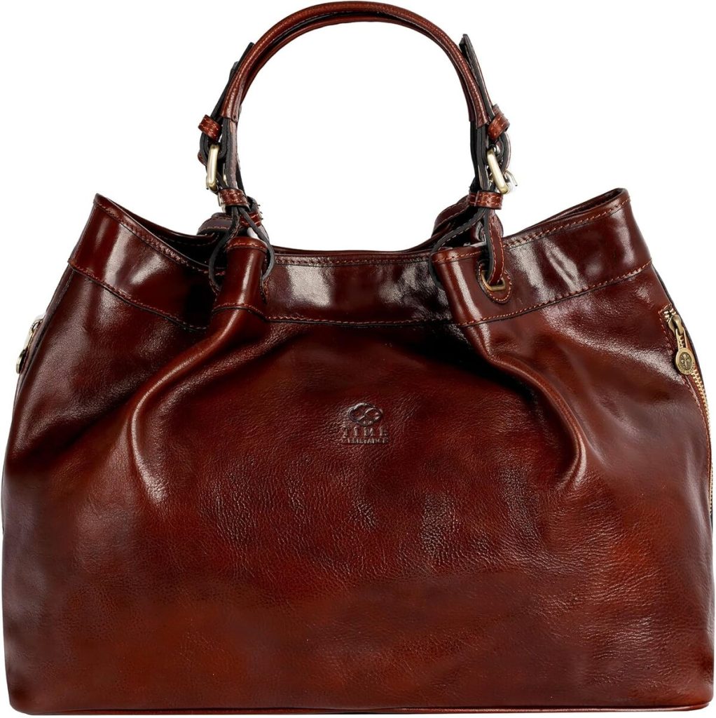 Avis : sac à main en cuir pleine fleur marron, taille unique