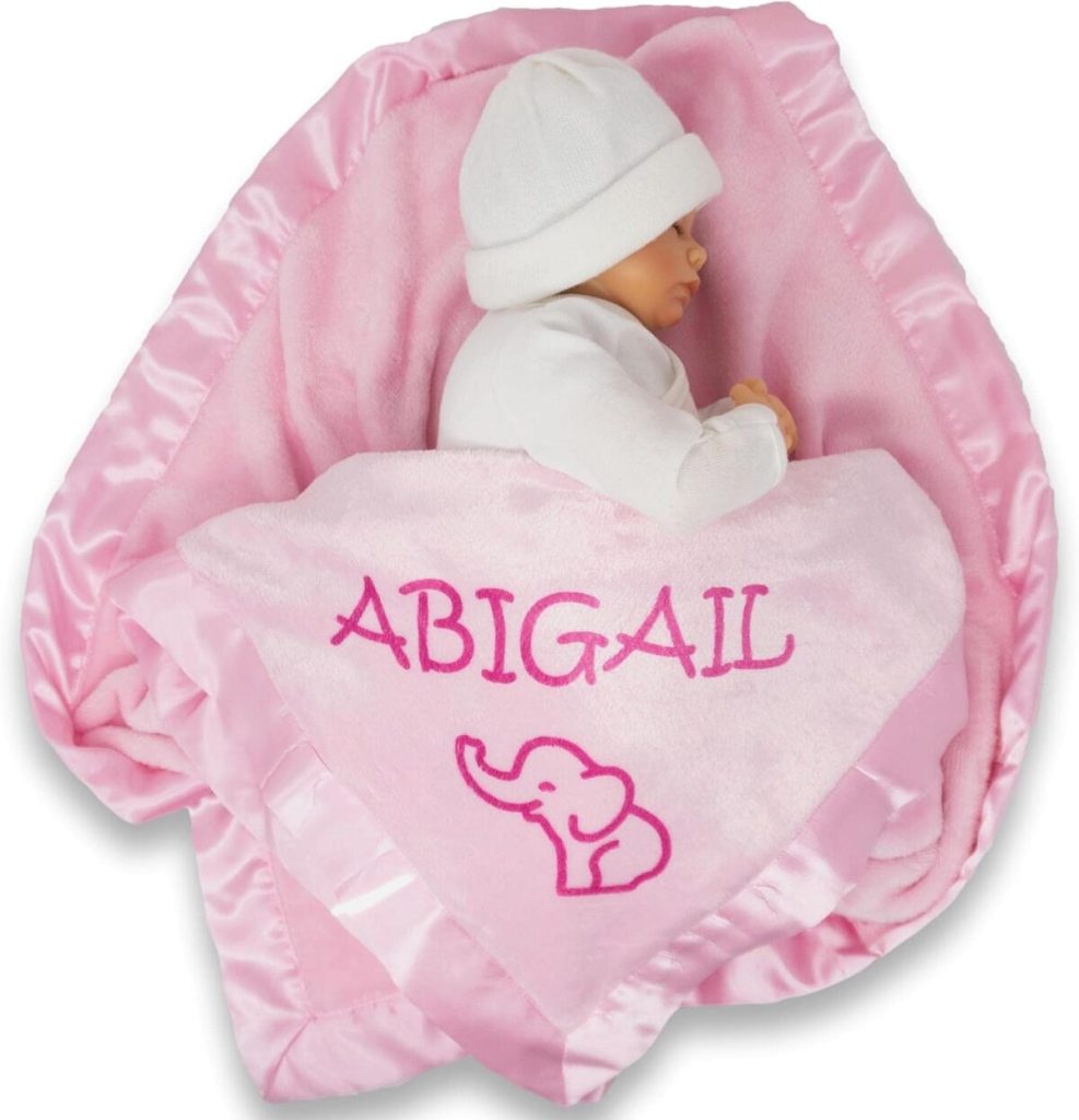 Avis sur la couverture Custom Catch pour bébé avec éléphant personnalisable