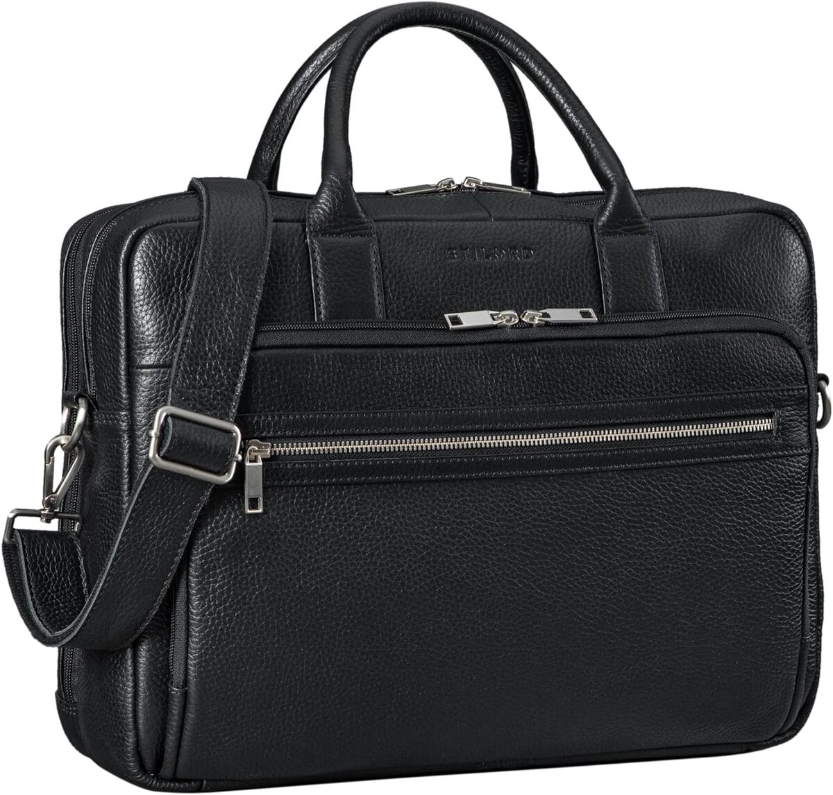 STILORD Matthew Sac Porte Document Professionnel Cuir Véritable A4 - Grand Pochette Ordinateur 15,6-16 Pouces - comme Elegant Sac de Travail Femme & Homme Couleur:Bergamo - Marron