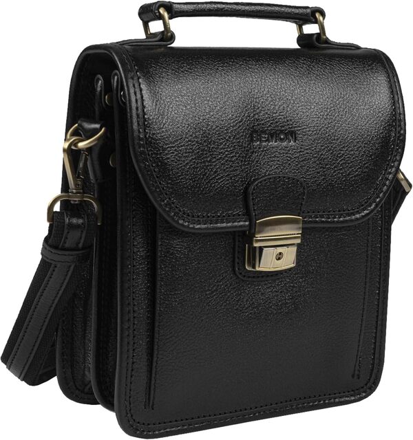 BEMON Sacoche Nino en Cuir Homme, Porté main ou bandoulière