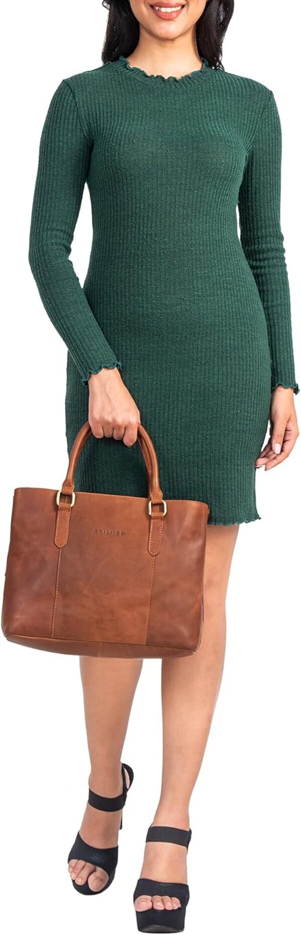 STILORD 'Lexa' Grand sac à main en cuir Femme Vintage Sac à bandoulière Shopper Messenger Sac en cuir Bureau Sac à anses Cuir véritable