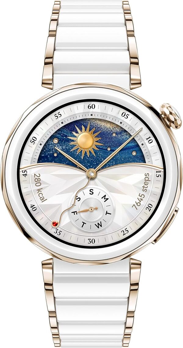 HUAWEI Watch GT 5 Pro 42mm Montre Connectée, Design aux Lignes épurées, Programmes d'entraînement de Pointe, Suivi de la santé, ECG, Jusqu'à 7 Jours d'autonomie, iOS& Android, Céramique Blanc