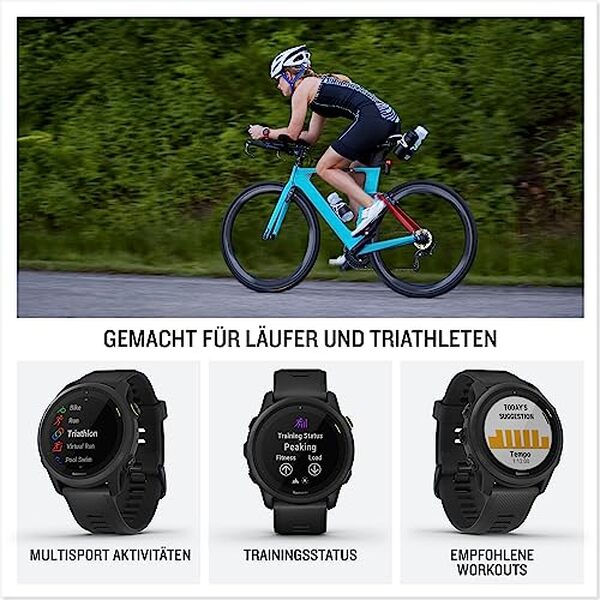 Découvrez la Garmin Forerunner 745, une montre GPS innovante conçue pour les passionnés de running et de triathlon cherchant performance et précision dans leurs activités sportives.