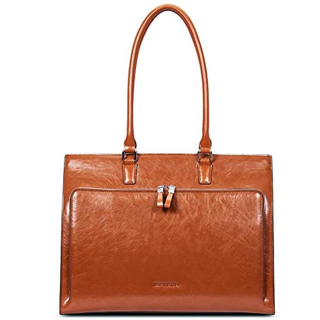 Test du sac business Bostanten femmes en cuir véritable 15.6" marron