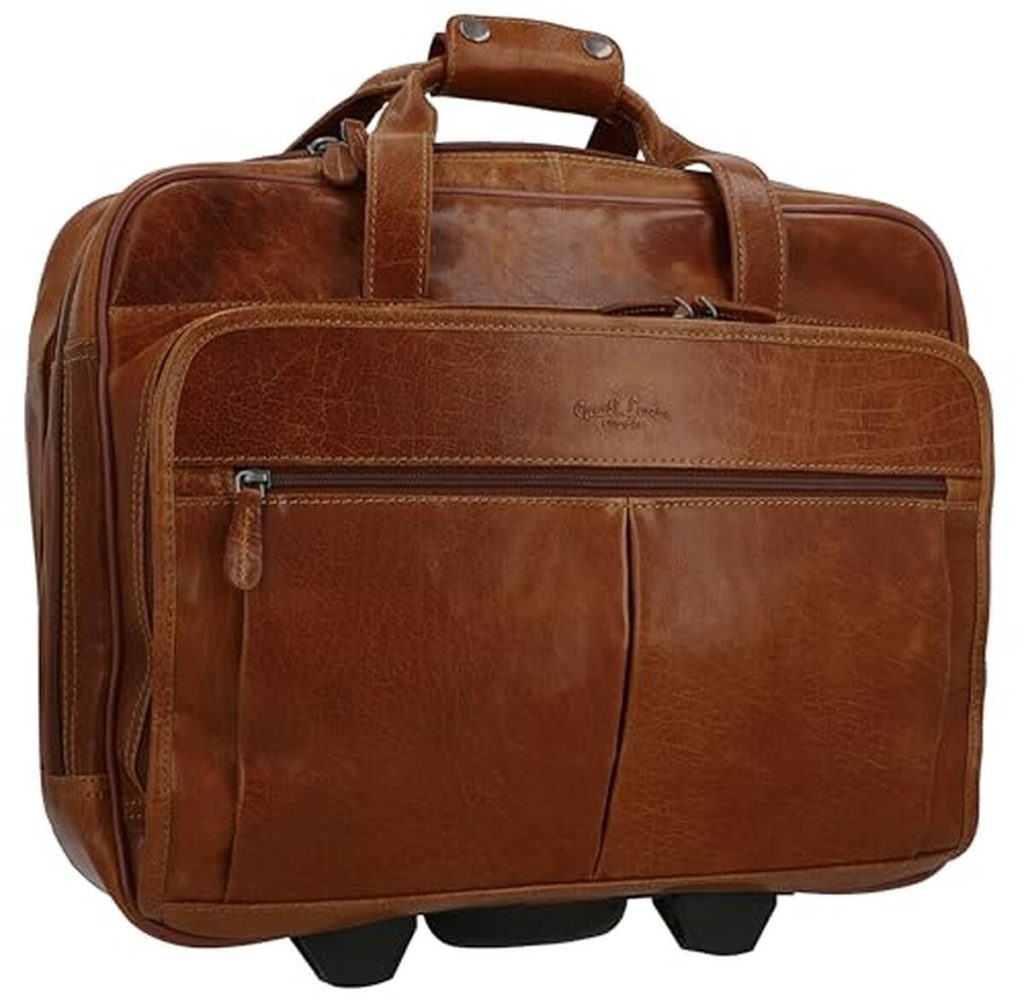 Test du sac à roulettes Gusti Duncan en cuir marron